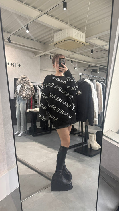 EVRIS ロングチャンキーヒールブーツ