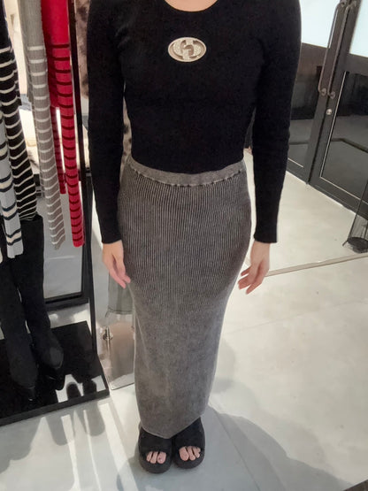 EMODA ウォッシュリブマキシスカート