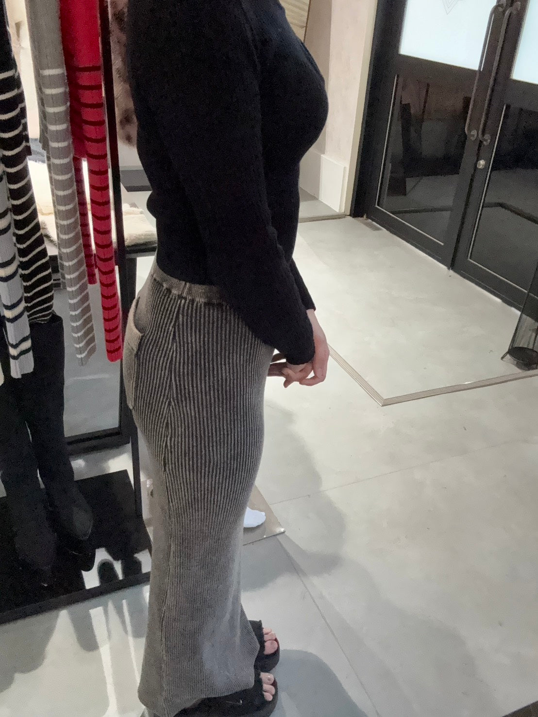 EMODA ウォッシュリブマキシスカート