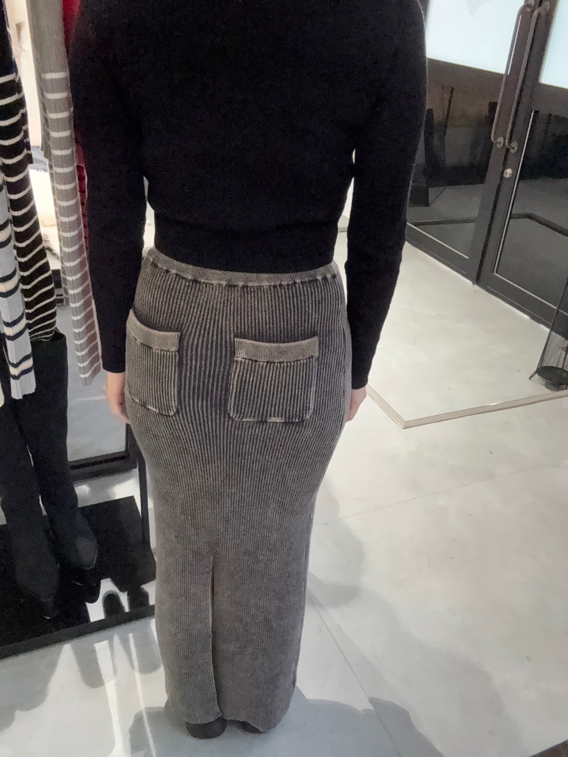 EMODA ウォッシュリブマキシスカート