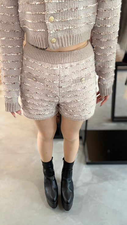 REZEXXY ツイードボーダーニットパンツ