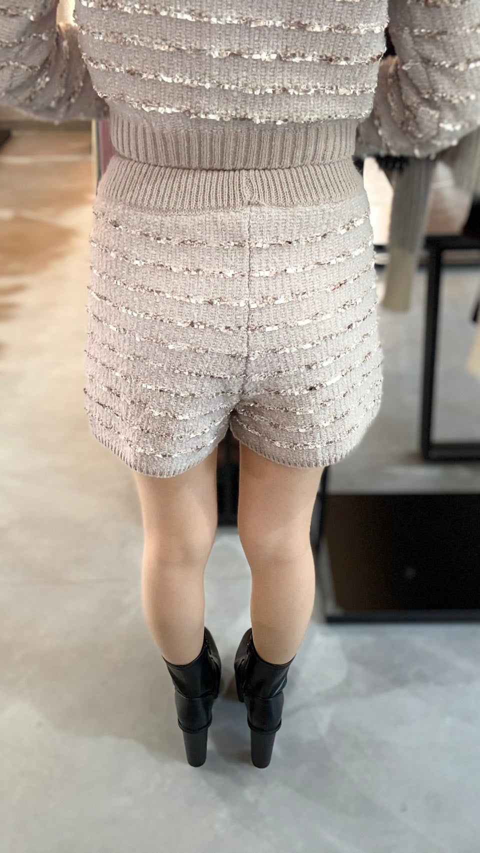 REZEXXY ツイードボーダーニットパンツ