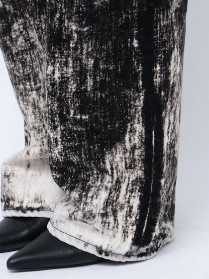 GYDA ハイウエスト Tie Dyeワイドデニムパンツ