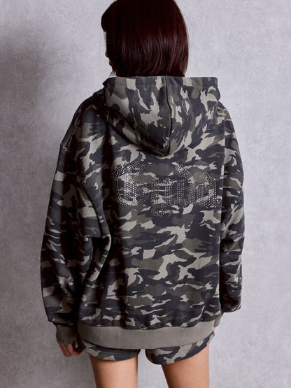 GYDA NEW BACK GYDA ラインストーンラメパーカー