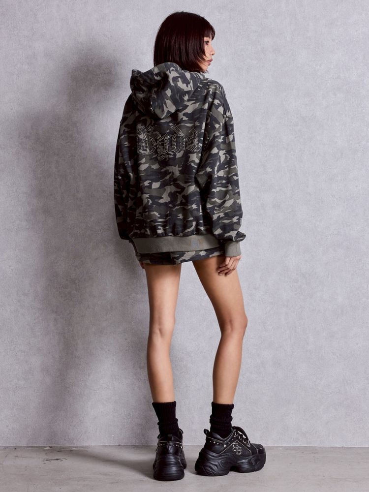 GYDA NEW BACK GYDA ラインストーンラメパーカー