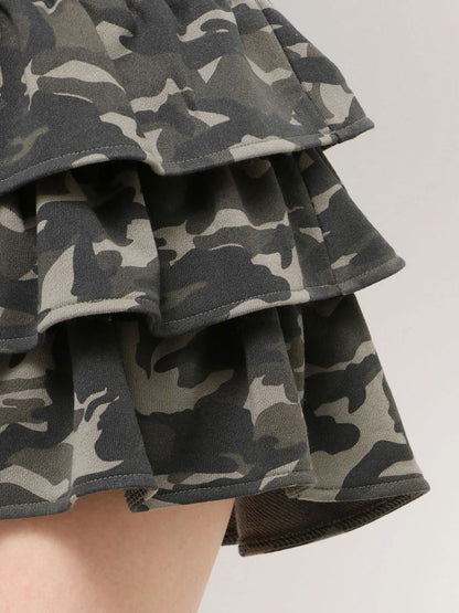 GYDA Sweat tiered スカートライクショートパンツ