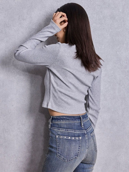 GYDA GGロゴラインストーンラメテレコトップス