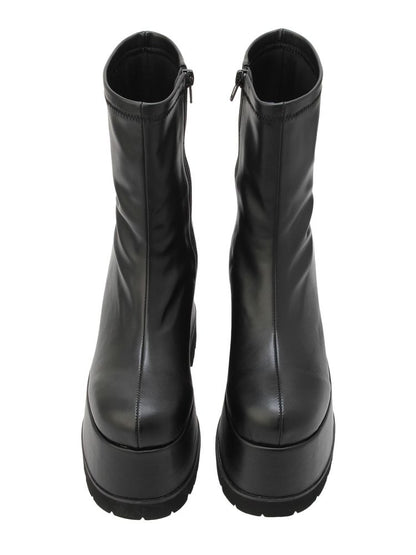 EVRIS フェイクレザープラットフォームブーツ