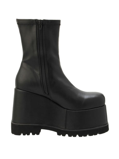 EVRIS フェイクレザープラットフォームブーツ