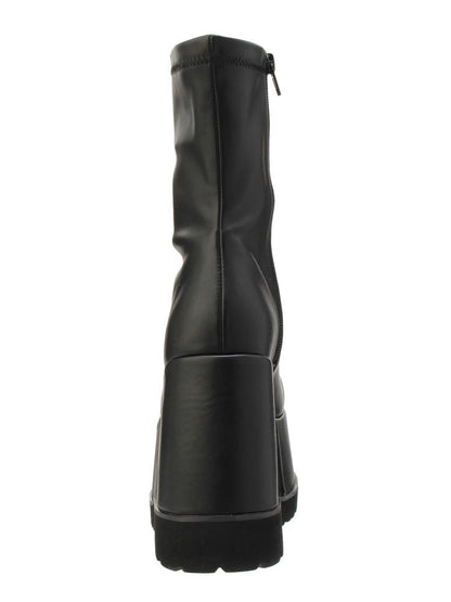 EVRIS フェイクレザープラットフォームブーツ