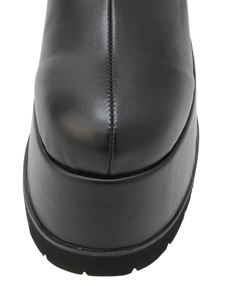 EVRIS フェイクレザープラットフォームブーツ