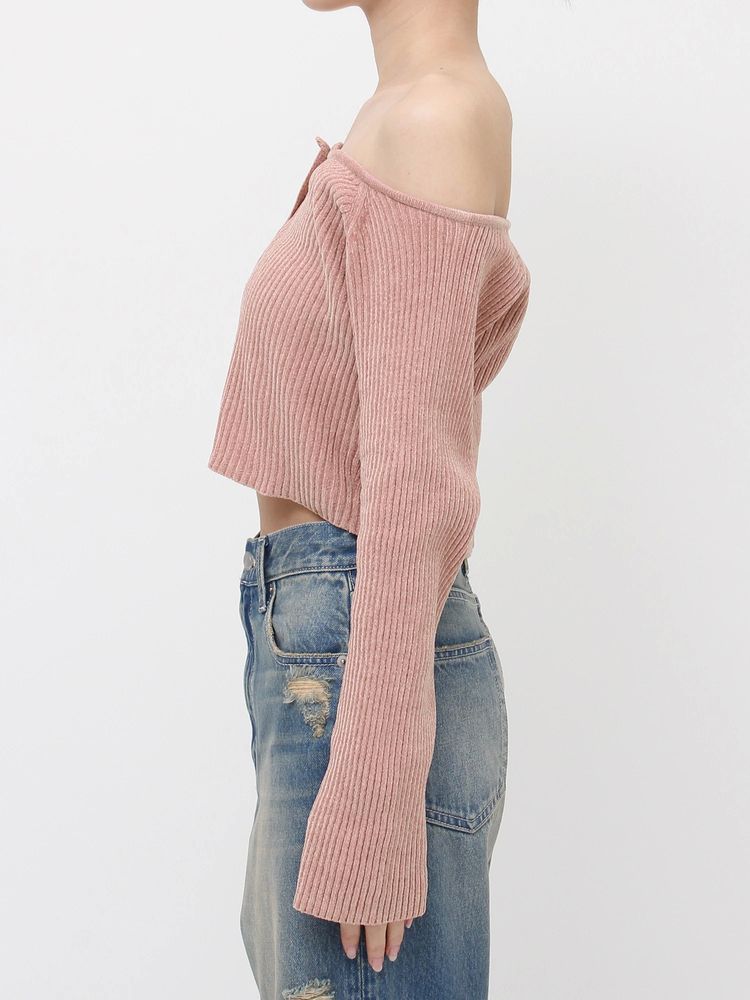 EVRIS モールオフショルニットトップス