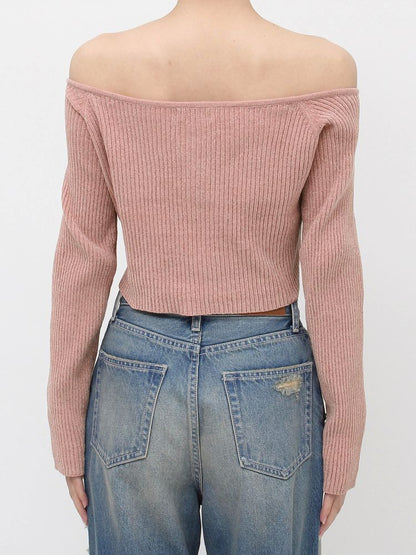 EVRIS モールオフショルニットトップス