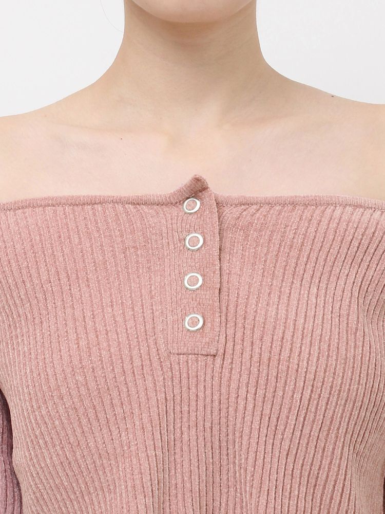 EVRIS モールオフショルニットトップス