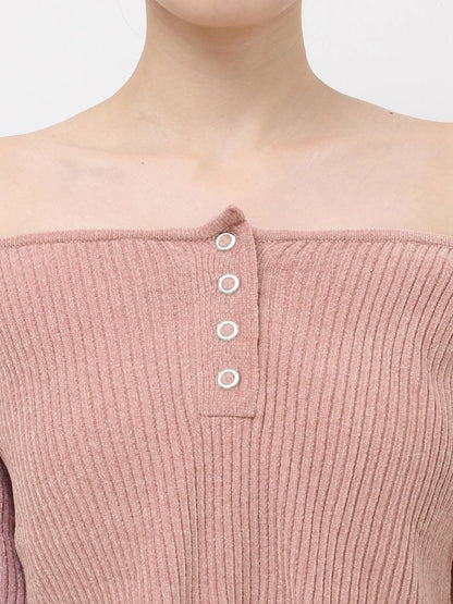 EVRIS モールオフショルニットトップス