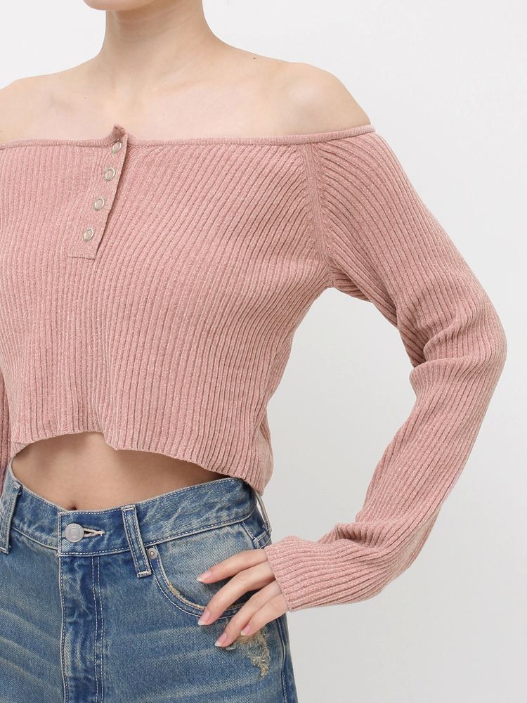 EVRIS モールオフショルニットトップス