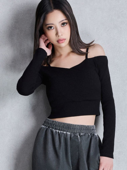 GYDA カシュクールデザインオフショルトップス