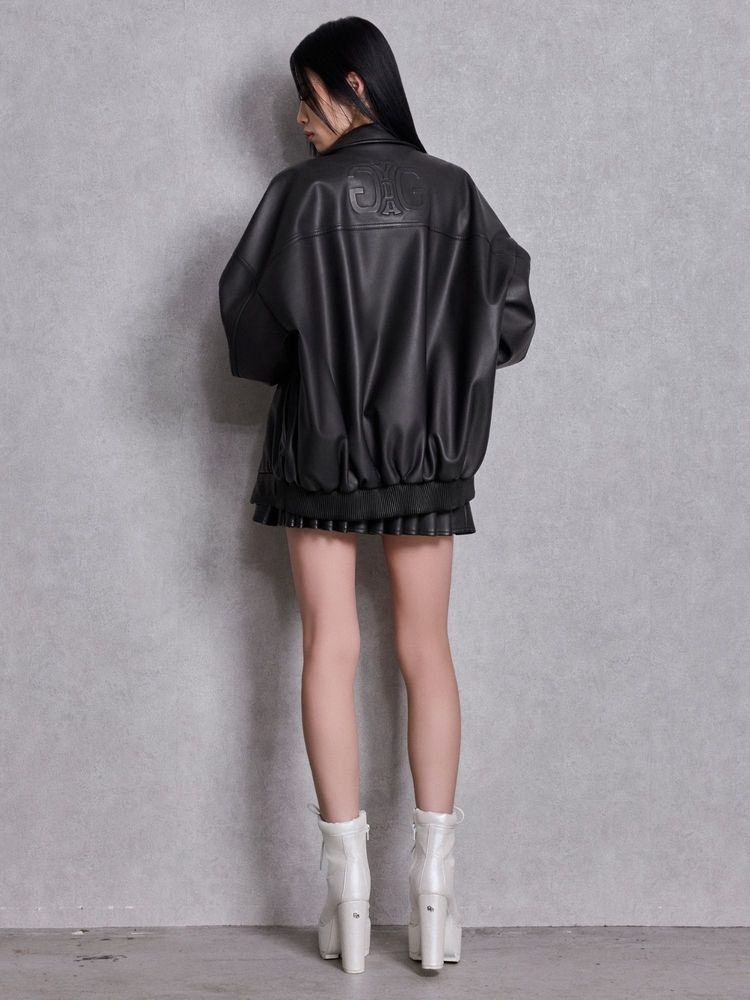 GYDA Symmetry GYDA Emboss フェイクレザーBIGブルゾン