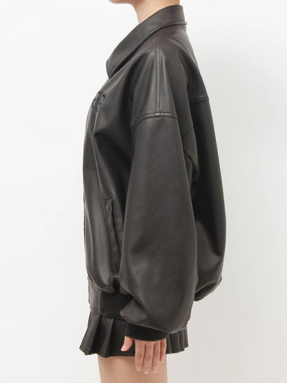 GYDA Symmetry GYDA Emboss フェイクレザーBIGブルゾン