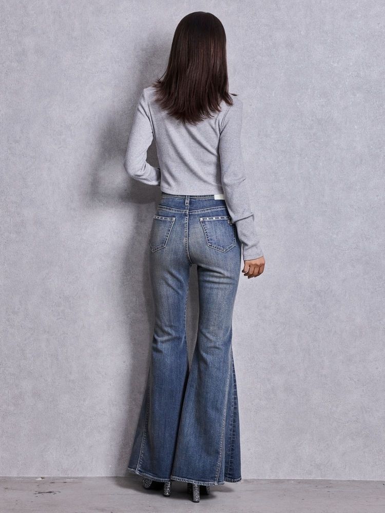 GYDA GGロゴラインストーンラメテレコトップス