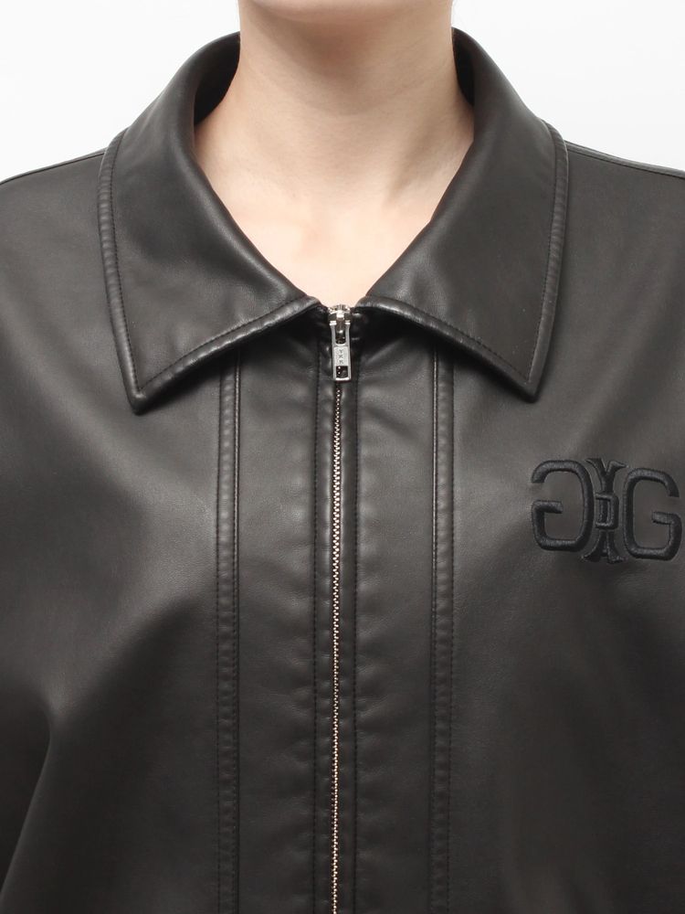 GYDA Symmetry GYDA Emboss フェイクレザーBIGブルゾン