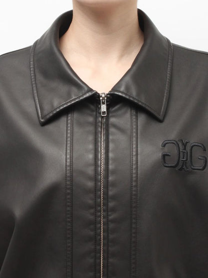 GYDA Symmetry GYDA Emboss フェイクレザーBIGブルゾン