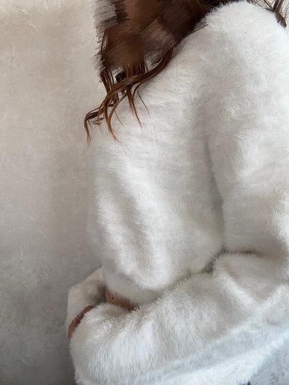 GYDA プレートシャギーニットトップス