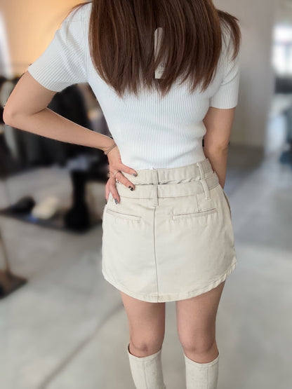 GYDA Wウエストデザインスカートライクショートパンツ