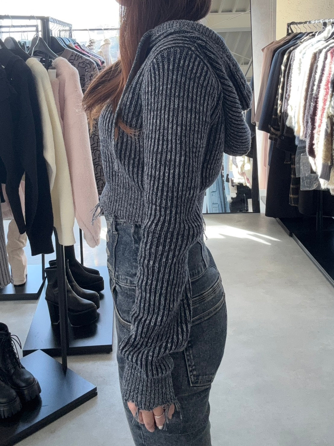 EMODA ダメージニットフーディ