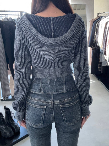 EMODA ダメージニットフーディ