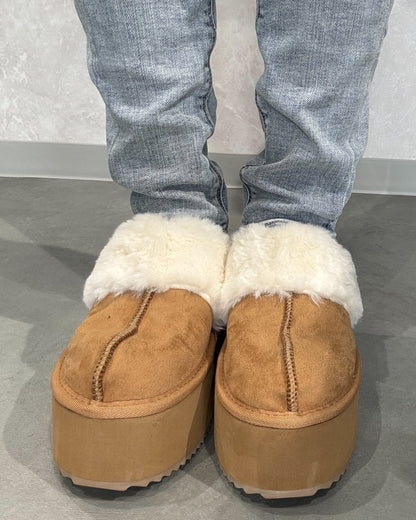 GYDA【厚底】ムートンライクプラットフォームスリッポン