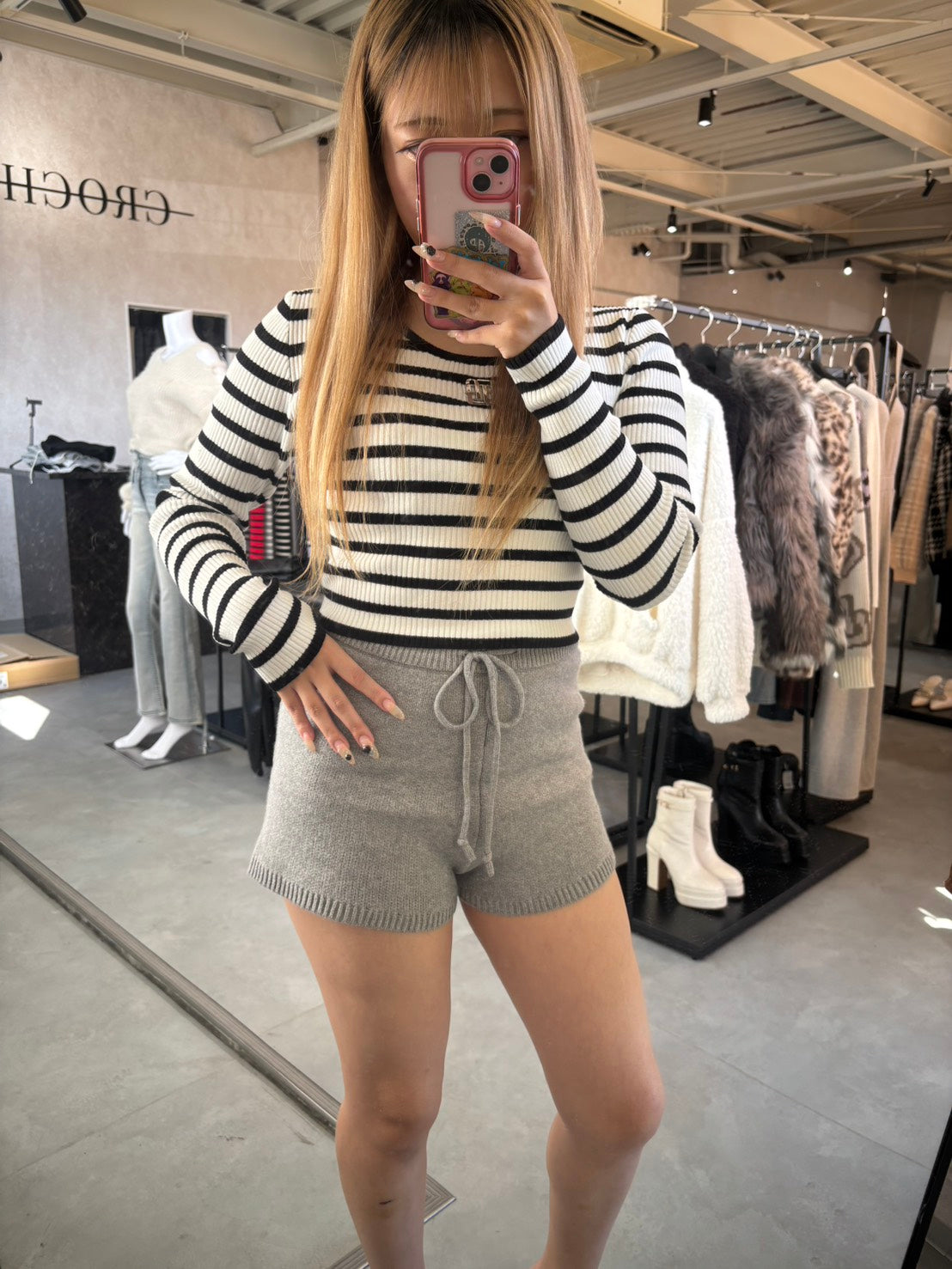 EVRIS ハイゲージニットショートパンツ