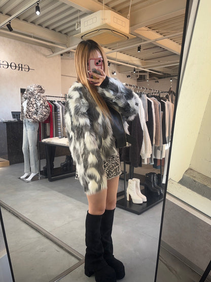 GYDA レイヤードエコファーライダースジャケット