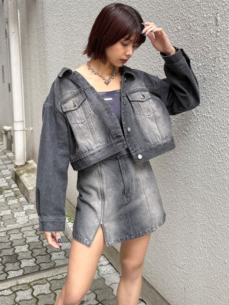 MURUA サイドオープンデニムスカート