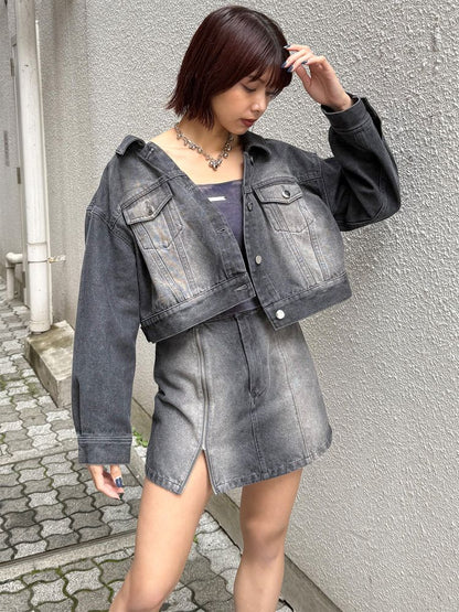 MURUA サイドオープンデニムスカート