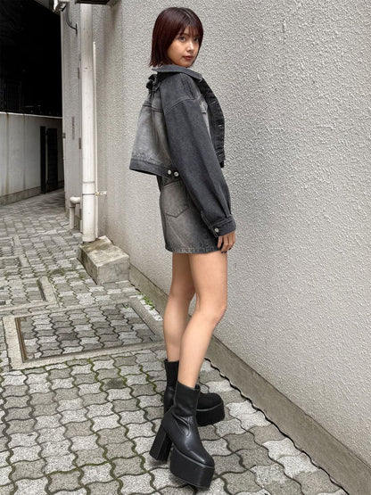 MURUA サイドオープンデニムスカート