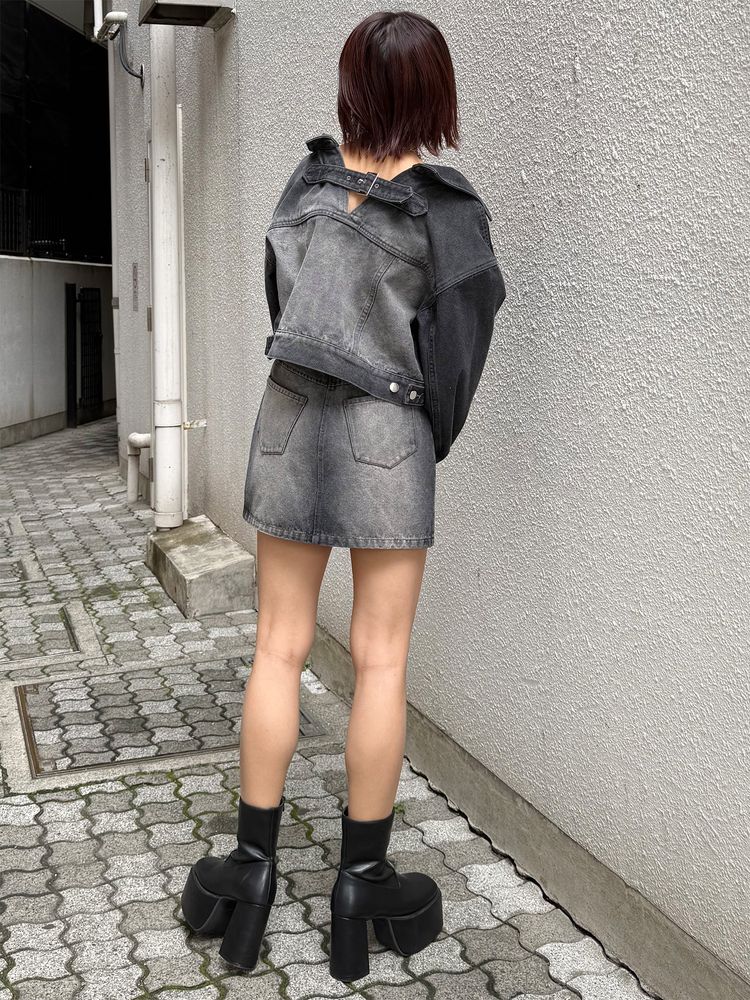 MURUA サイドオープンデニムスカート