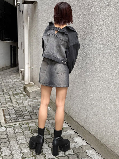 MURUA サイドオープンデニムスカート