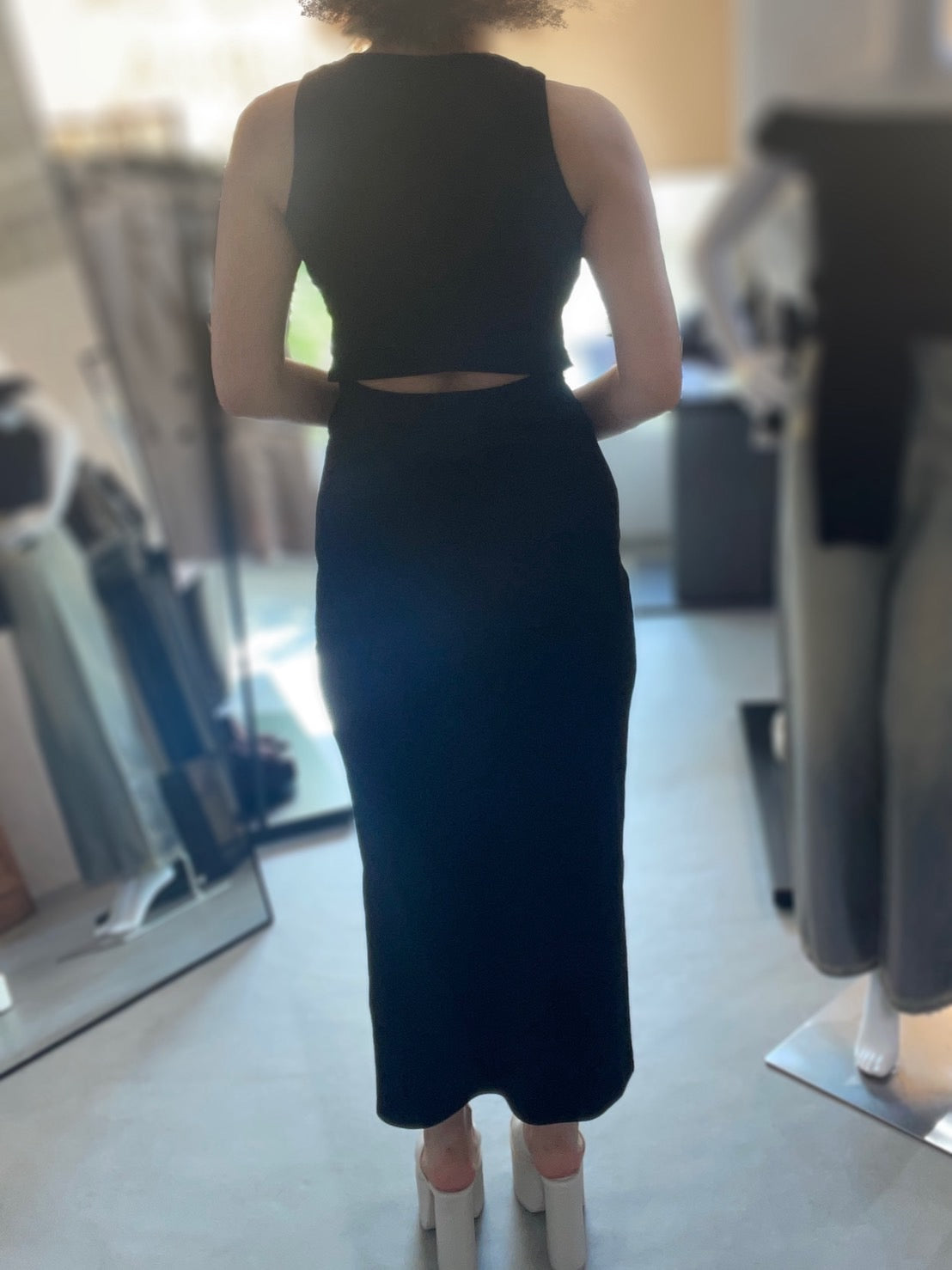 EVRIS バックオープンアメスリロングワンピース