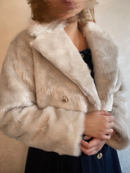 RESEXXY シャイニーファークロップドブルゾン