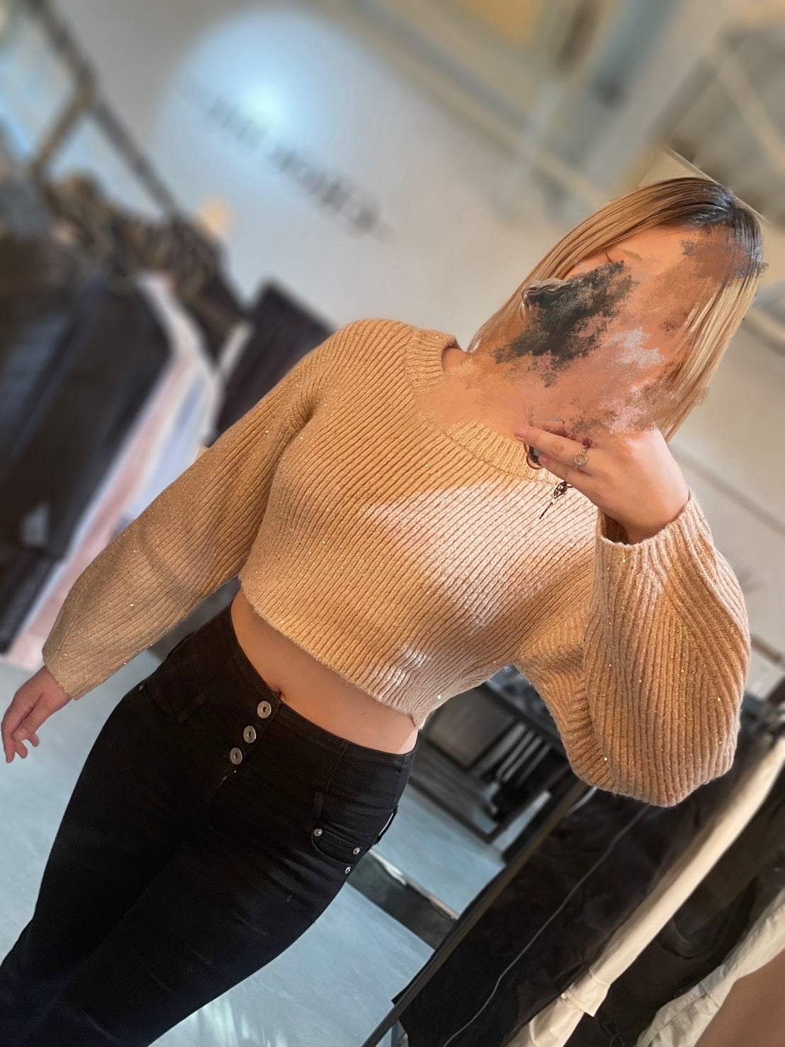 RESEXXY グリッタールーズニットトップス