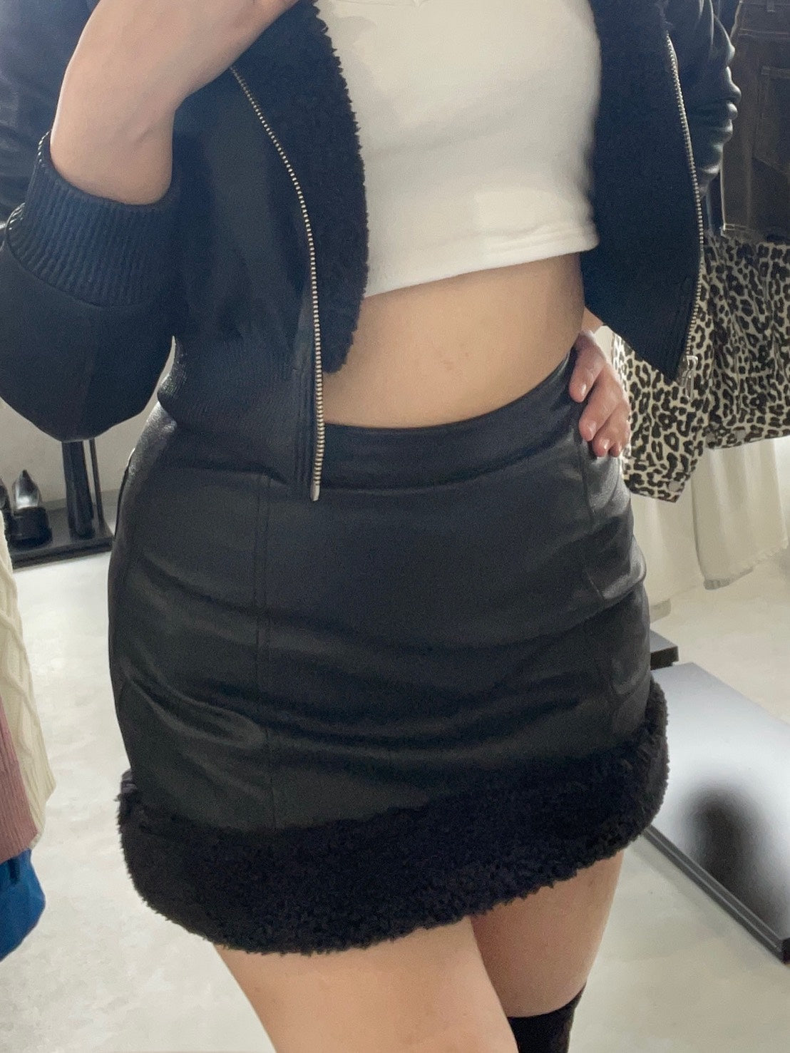 GYDA フェイクレザーボアスカートライクショートパンツ ※セットアップあり