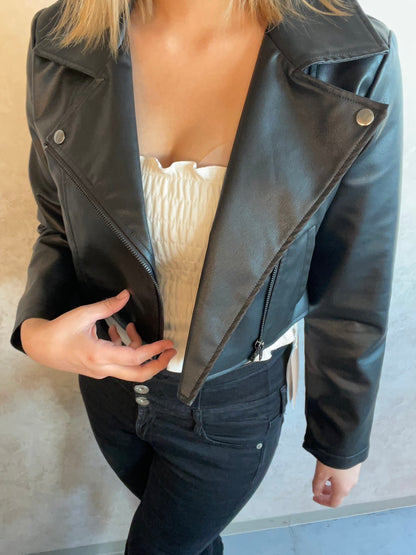 RESEXXY フェイクレザーライダースジャケット