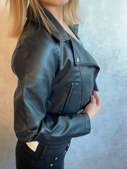 RESEXXY フェイクレザーライダースジャケット