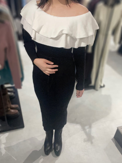 RESEXXY フリルタイトニットワンピース