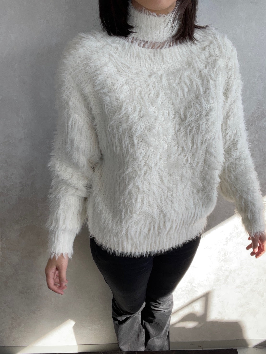 GYDA 2way シャギーチョーカーニットトップス