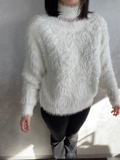 GYDA 2way シャギーチョーカーニットトップス