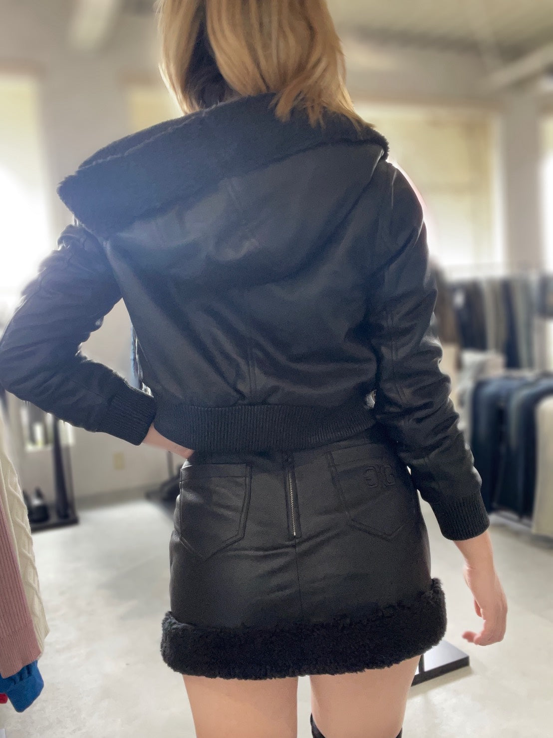 GYDA フェイクレザーボアスカートライクショートパンツ ※セットアップあり